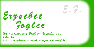 erzsebet fogler business card